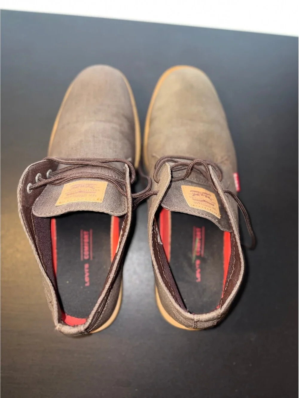 Levi's Men's Size 10 Brown Canvas Casual Lace Up Ankle Chukka Boots Shoes 1287